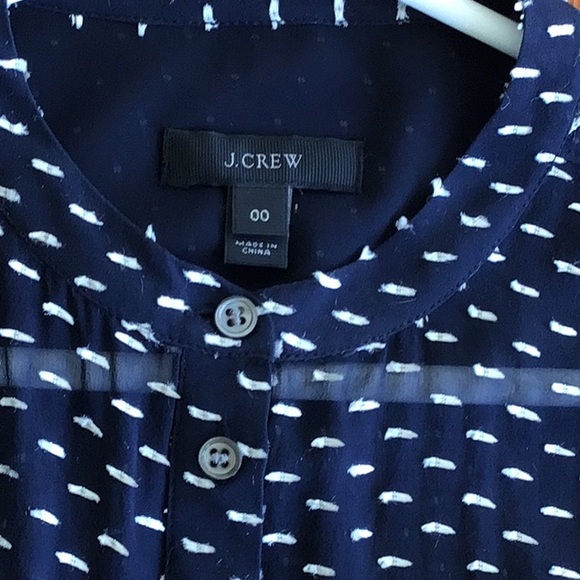 Beautiful J. Crew Navy and White Silk Blouse - Picture 4 of 5